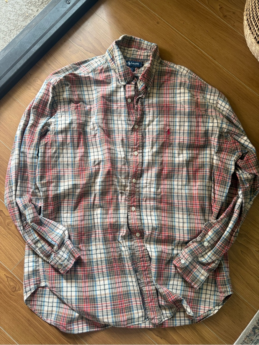 Polo by Ralph Lauren Red and Cream Plaid Button-Down Shirt